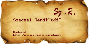 Szecsei Renátó névjegykártya