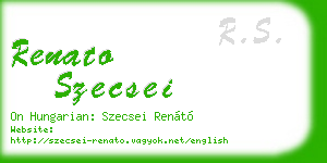 renato szecsei business card